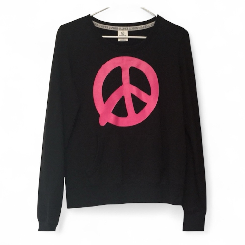 Y2K Victoria Secret Pink peace sign sweatshirt